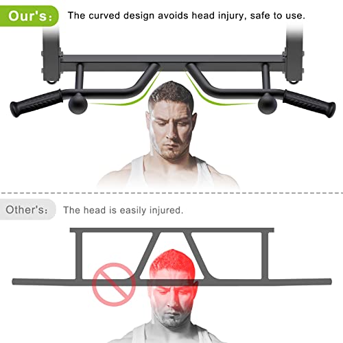 Kipika 32" Ceiling Mounted Pull Up Bar - Heavy Duty, Highly Adjustable, Multifunctional Chin Up Bar - Home Gym System with...