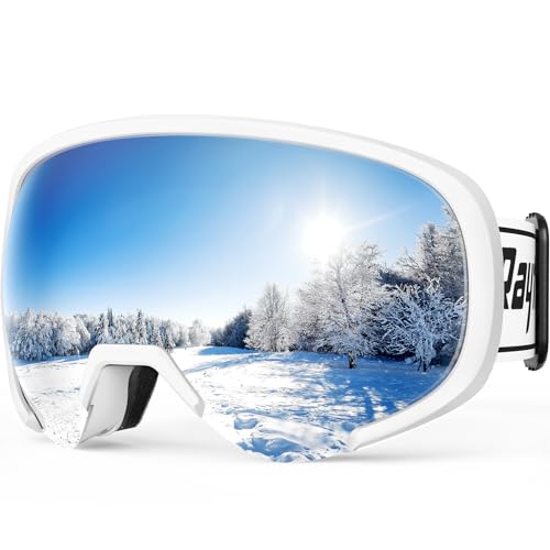 RAYTICE OTG Ski Goggles for Men Women, 100% UV400 Protection Snow Goggles, Anti Fog Snowboard Goggles for Snowmobile Skiing