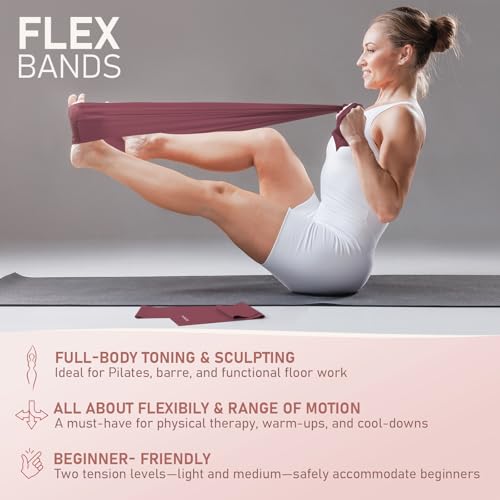 PhysKcal Pilates Kit, 15-Inch Pilates Ring with 1x Core Ball, 3X Resistant Loops and 2X Flex Bands, Home Pilates on Mat Es...