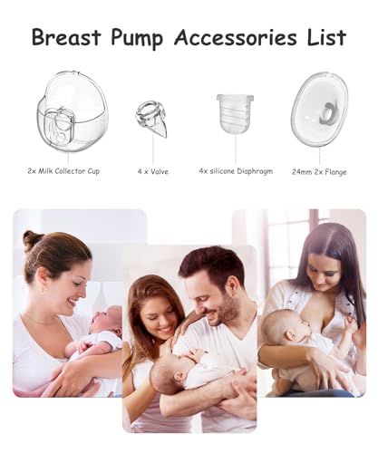 Wearable Breast Pump Replacement Parts Compatible with S32 Wearable Breast Pump, Include Duckbill Valve, Silicone Diaphrag...