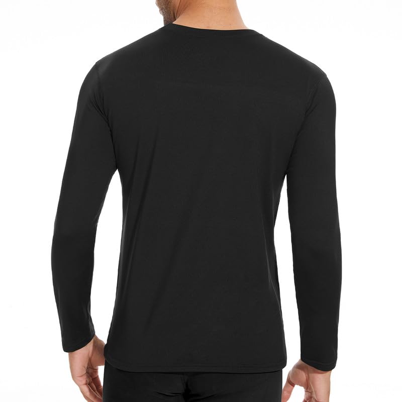 SIMIYA Mens Thermals Long Sleeve Undershirt Warm Fleece Lined Base Layer Thermal Tops Long John Shirts for Men