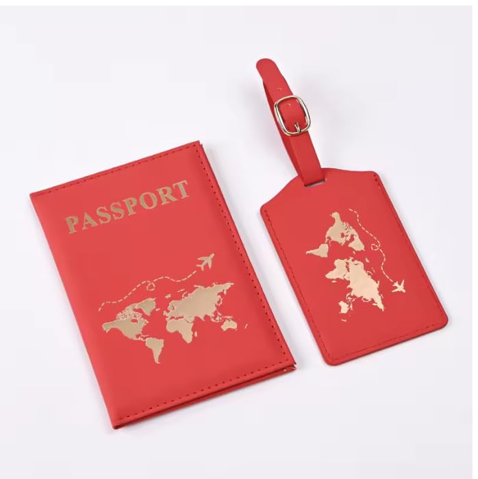 Travel Accessories Set, Luggage Name tag, matching Passport Holder with ID Cover, Digital Luggage Scale 110lb, Suitcase Se...