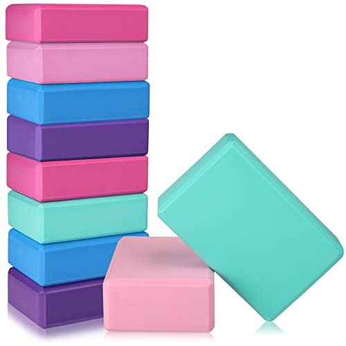 10 Pcs Yoga Blocks Bulk EVA Foam Blocks High Density Foam Brick Yoga Accessories, Improve Strength and Aid Balance and Fle...