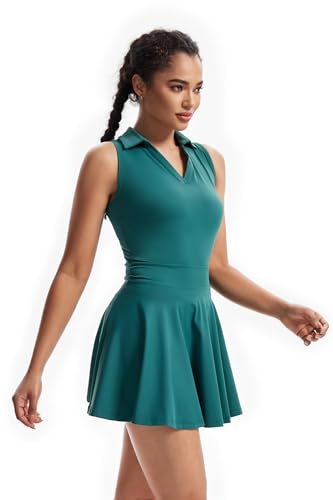 Tennis Golf Dress Workout Athletic Dresses for Women with Pockets Shorts 2 Piece Sets Outfits Cute Clothes Summer
