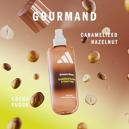 adidas Vibes Dream Glaze Fragrance Hair & Body Mist for Women, Mood-Boosting, Notes of Caramelised Hazelnut & Cocoa Fudge, For A