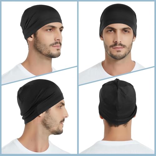 WTACTFUL 1Pack / 2 Pack Skull Caps for Men & Women - Breathable 3D Mesh Running Caps for Cycling, Gym