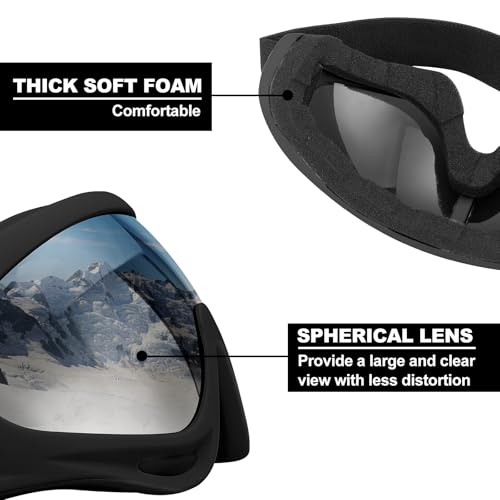 SixYard Ski Goggles, Motorcycle Goggles, 3 Pack Snowboard Snow Goggles for Men Women Adult Youth