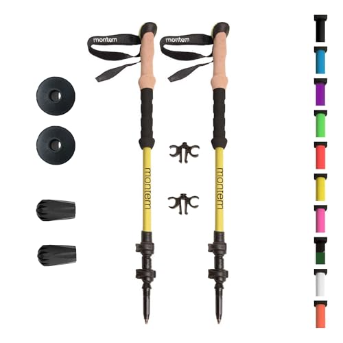 Montem Ultra Strong Trekking, Walking, and Hiking Poles - One Pair (2 Poles) - Collapsible, Lightweight, Quick Locking, We...