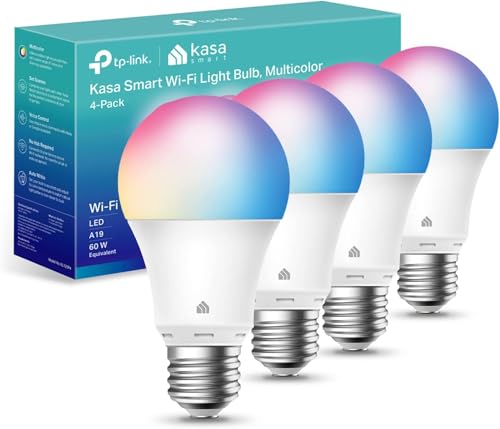 Kasa Smart Light Bulbs, Full Color Changing Dimmable Smart WiFi Bulbs Compatible with Alexa and Google Home, A19, 9W 800 L...