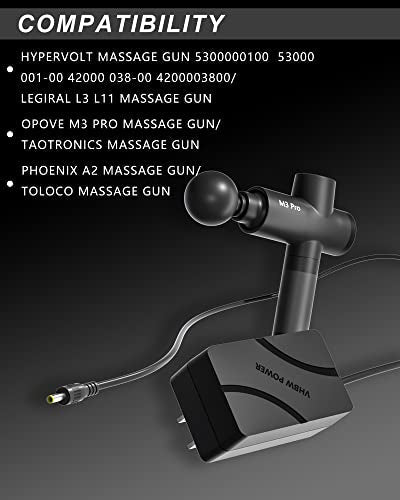 VHBW 24V Charger Compatible with Opove M3 Pro Massage Gun Charger Compatible with Opove G3 Pro Massage Power Cord 5.9Ft