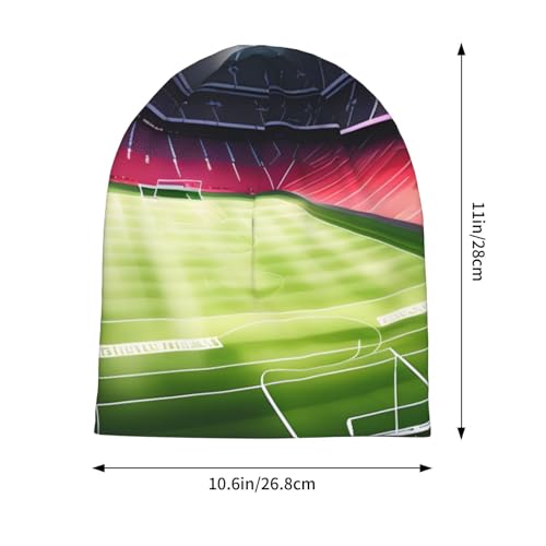 Stadium Football Satdium Field Light Night Print Beanie Hat for Men and Women Stretchy Slouchy Winter Warm Cap Headwear Ac...