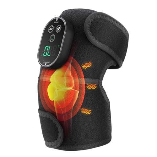 AFDEAL Cordless Knee Heating Pad for Pain Relief & Arthritis, Heated Knee Massager Brace Wrap 6 Heating Levels, 3 Vibratio...