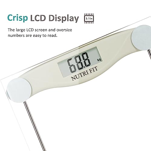 Bathroom Scale for Body Weight, NUTRI FIT Digital Weighing Scale Accurate Electric Weight Loss Watcher Scale, 330 lb Capac...