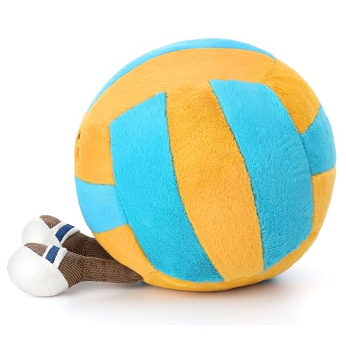 Cufoje Cute Volleyball Stuffed Animal, 11.2 inch Volleyball Stuffed Toy, Soft Volleyball Plush with Legs Sports Throw Pill...