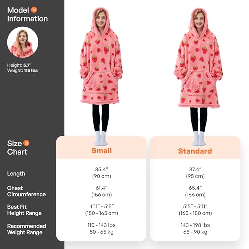 Giggling Getup Wearable Blanket Hoodie for Adults Gifts for Teen Girls Sister Women Sherpa Fleece Printed Hooded Blanket S...