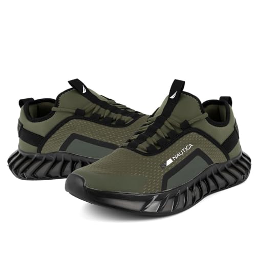 Nautica Men's Casual Fashion Sneakers – Lightweight Lace-Up Athletic Walking Shoes for Gym & Tennis, Comfortable