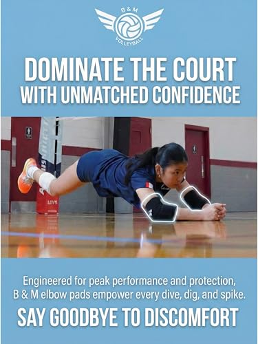 Baylee and Me Volleyball Elbow Pads with Breathable Mesh Carry Bag – Impact Absorbing Compression Sleeves for Youth & Teen...