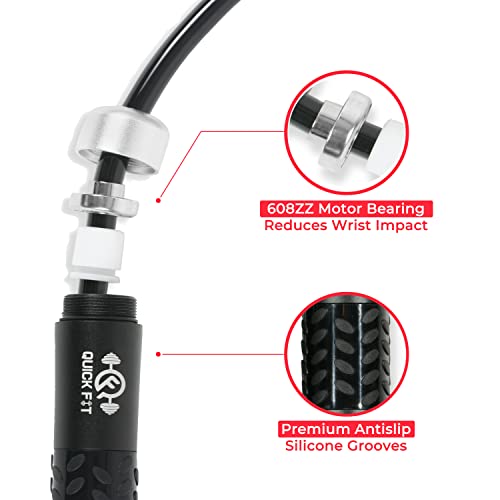 Quick Fit Weighted Jump Rope Set of 2 (1LB) w/ Non-Weighted Skipping Cord - Portable Exercise Accessory for Cardio, HIIT, ...