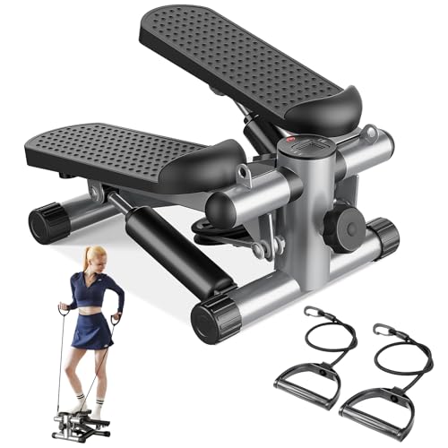 Sweetcrispy Mini Stair Steppers with Resistance Bands for Exercise at Home, Portable Exercise Twist Stepper Machine for Fu...