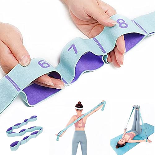 Stretching Strap with Loops - Portable Leg Stretcher Elastic Exercise Band - Flexibility Trainer Fitness Stretching Equipm...