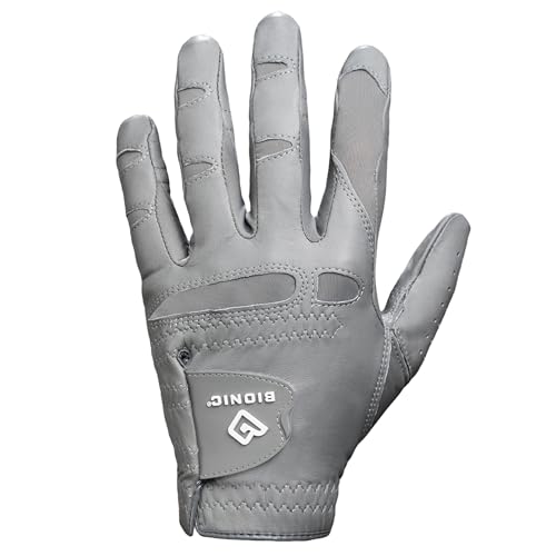 Bionic Men's StableGrip 2.0 Grey Golf Glove - Made from Premium Cabretta Leather