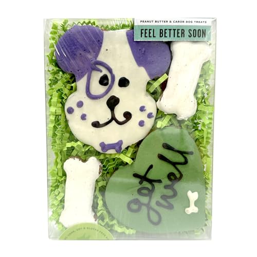 Bubba Rose Biscuit Company: Decorated Feel Better Soon Dog Treats - Crunchy Biscuit - Natural Get Well Gourmet Dog Cookies...