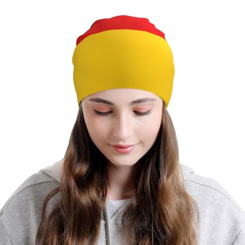 sackhg German Flag Print Winter Beanie Hat Men Women Soft Lightweight Thermal Cap for Outdoor Skiing Wear Black