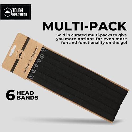 Tough Headwear Thin Elastic Headbands for Men - Sports Hair Head Band for Women & Men - Non Slip Mens Workout Headband - R...