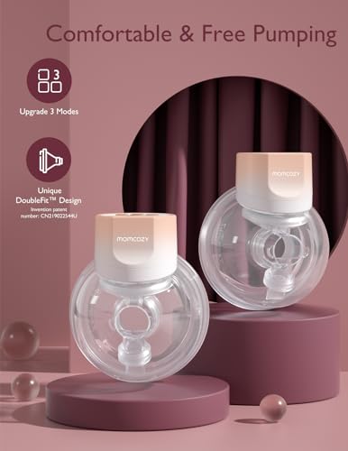 Momcozy Hands-Free Breast Pump S12 Pro, Wearable & Portable Pump with Soft DoubleFit Flange, 3 Modes | 9 Levels Double Ele...