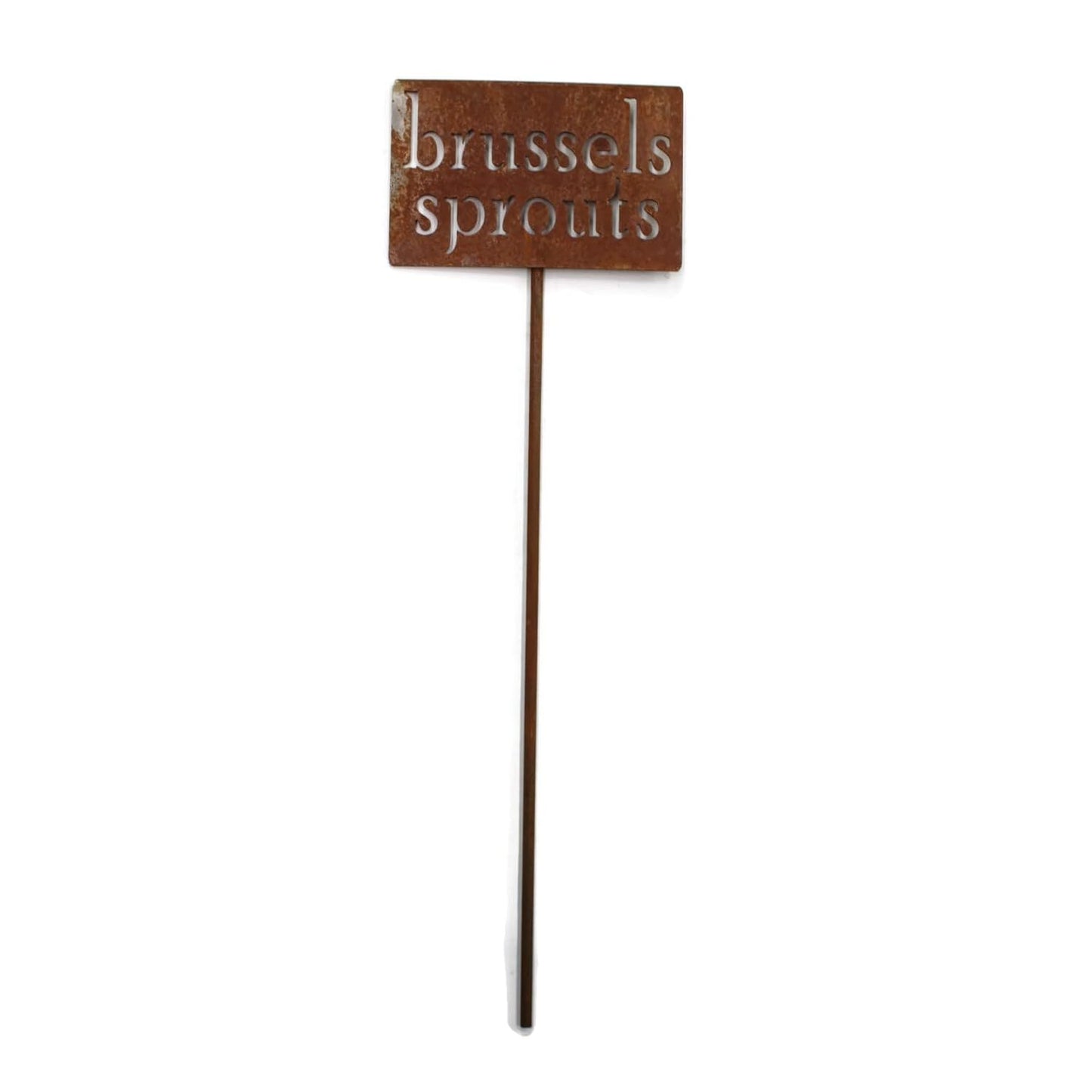 Classic Metal Garden Markers 19 Inches Tall (brussels sprouts, Naturally Rusted)