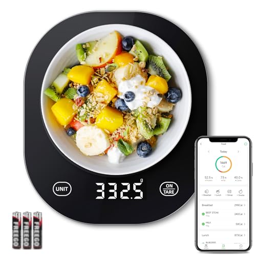 Arboleaf Smart Food Kitchen Scale, 22lb Digital Food Scale with Nutritional Calculator, Smart Kitchen Weighing with App fo...