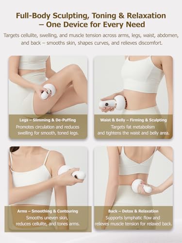 Yuonry Lymphatic Drainage Massager & Anti Cellulite Massage Tool, Helps Reduce Stretch Marks & Cellulite, for Legs, Arms &...