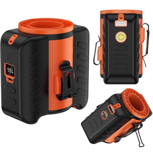 VOPOG Portable Waist Fan Clip on 5-Speed with MAX 10500RPM Strong Airflow and LED Flashlight, Wearable Belt Personal Fan R...