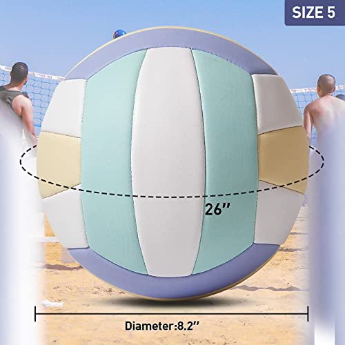 SYNGUCK Size 5 Volleyball,Official Soft Indoor Outdoor Volleyballs Sports Training Game Play Ball for Youth, Teenager, Adult