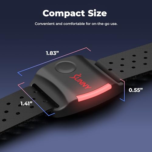 Sunny Health & Fitness Heart Rate Monitor Armband with LED Indicator, Step Counter - HR200