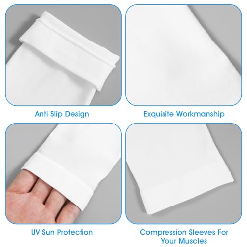 Ouligay 2 Pairs Arm Sleeves for Men Women UPF 50 UV Sun Protection Arm Sleeves with Thumb Hole Cooling Sports Compression ...