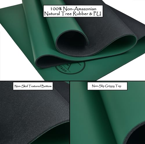 Tatago Hot Yoga Mat Non Slip-Professional Grade Natural Rubber Yoga Mat, Pliates Mat, Stretching Mat or exercise mats for ...