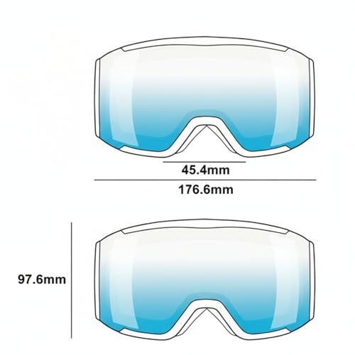 OUTNA Ski Goggles for Men and Women, OTG, Anti-Fog Dual-Layer Lens, UV400 Protection, Helmet Compatible, Snow Goggles