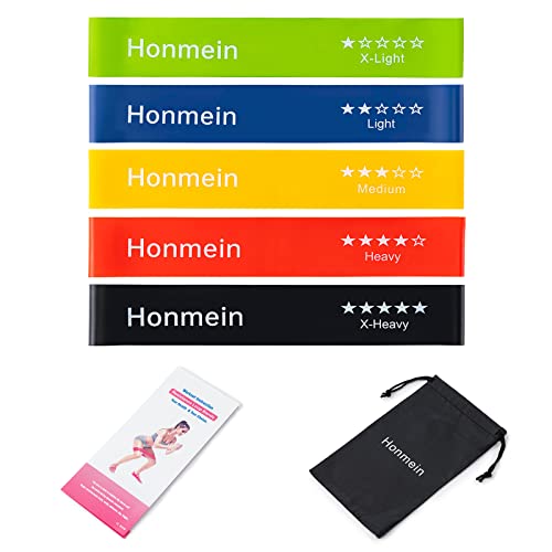 Honmein Resistance Bands for Working Out, Exercise Bands with 5 Resistance Levels Fit for Home Fitness, Strength Training,...