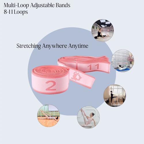 Multi-Loop Stretch Band - Yoga, Pilates, Ballet, and Physical Therapy Stretching Strap for Flexibility, Leg Stretching, an...