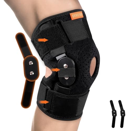 Hinged Knee Brace, Adjustable Knee Support Wrap for Men and Women, Pain Relief Swelling and Inflammation, Patellar Tendon ...