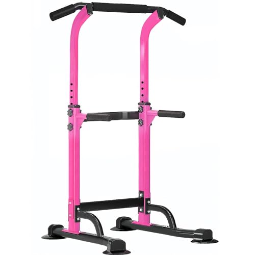 SogesPower Power Tower Dip Station Pull Up Bar for Home Gym Adjustable Height Strength Training Workout Equipment,Pull Up ...