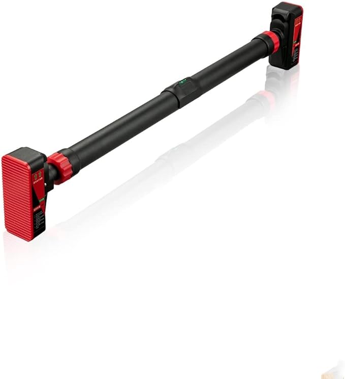 Adjustable Pull Up Bar for Doorway - 440LBS Weight Capacity, No Screws Installation with Level Meter and Auto Lock, Chin U...