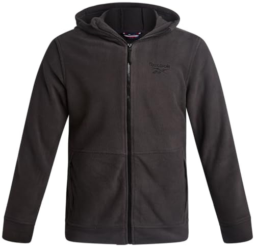 Reebok Mens Fleece Jacket - Lightweight Polar Fleece Zip Up Winter Jackets for Men - Gym Workout Running Outdoor Mens Jacket