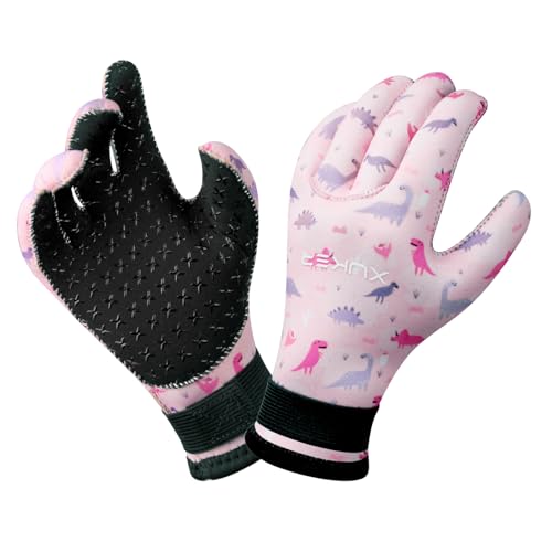 XUKER Kids 3mm Neoprene Wetsuit Gloves - Thermal Warmth for Diving, Scuba, Snorkeling, Kayaking & Swimming - Youth Water S...
