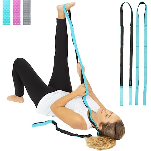 Vive Stretch Strap (75" - 10 Loops) - Leg Stretch Band to Improve Flexibility - Stretching Out Yoga Strap - Exercise and P...