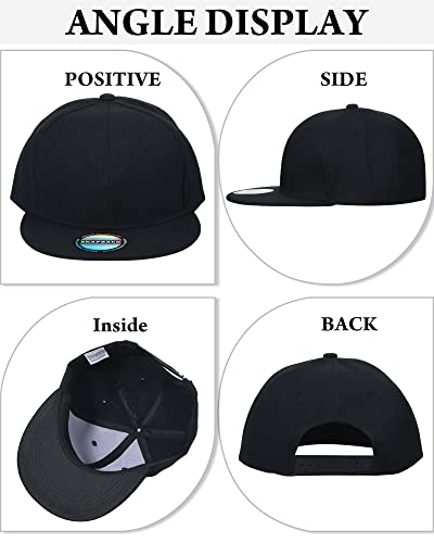 15 Pack Snapback Hats for Men Hip Hop Style Solid Baseball Hats Adjustable Snapback Cap Flat Brim Baseball Caps