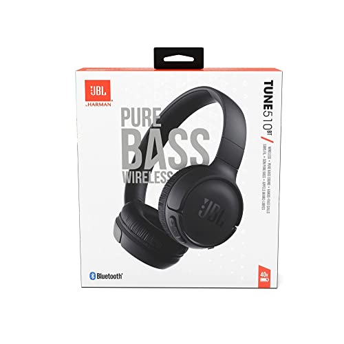 JBL Tune 510BT - Bluetooth headphones with up to 40 hours battery, microphone for call, foldable and comfortable, Android ...