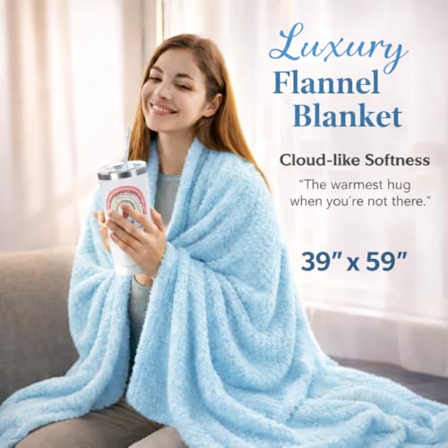 Get Well Soon Care Package for Women, 12 Pcs Deluxe Self-Care Gift Box with Cyan Cozy Blanket, Tumbler, Candle & Spa Feel ...