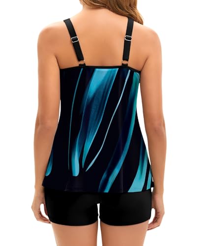 Arolina Tankini Swimsuits for Women Tummy Control Two Piece Bathing Suits Flowy Swim Tops with Boy Shorts